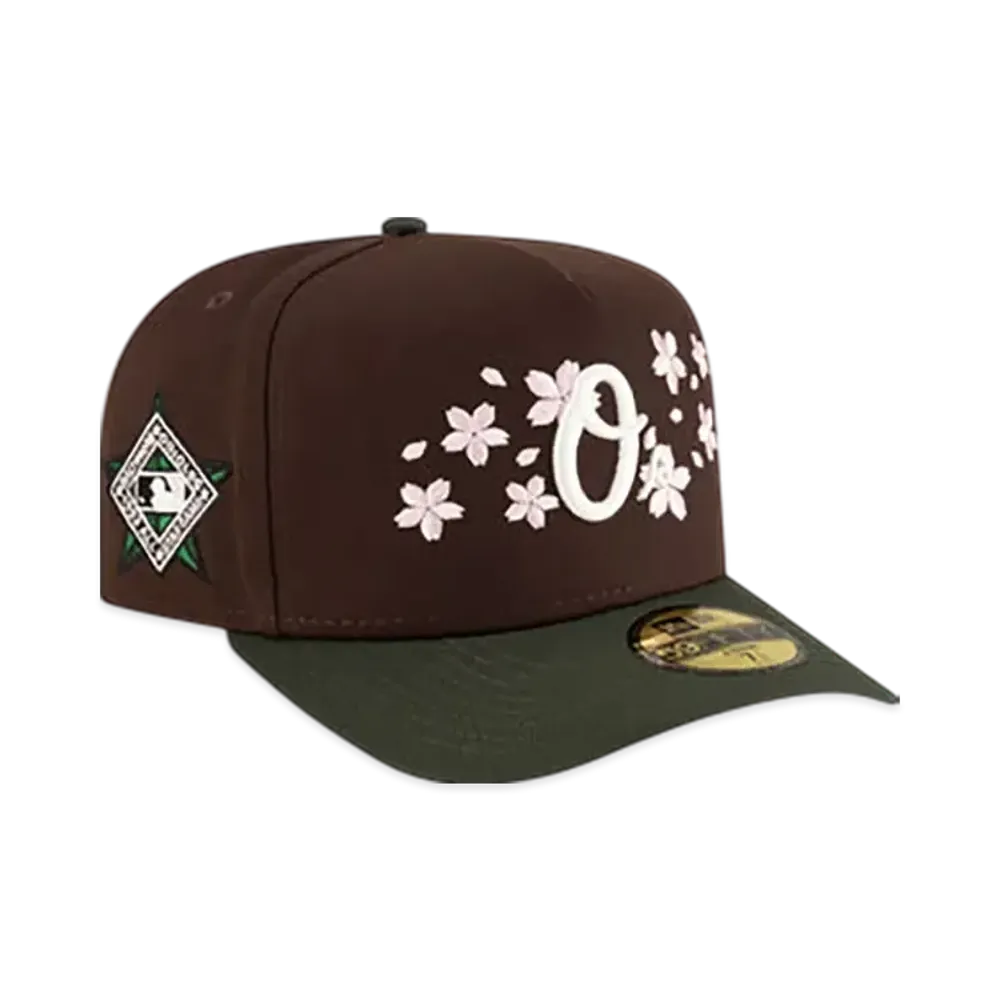 NEW ERA Just Caps Cherry Blossom 59Fifty A-Frame Fitted Baltimore Orioles "Brown/Green"