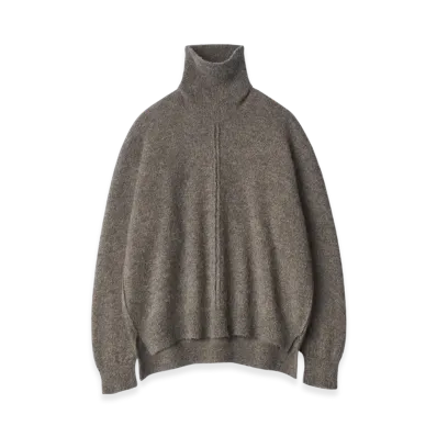 ssstein Wool/Alpaca Knit Loose Turtle Neck Po "Greige"