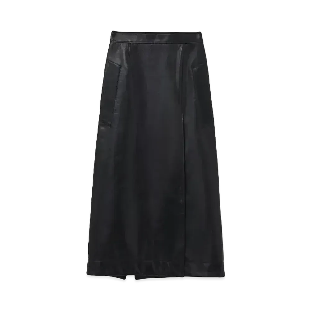 Alexander McQUEEN Leather Pencil Skirt "Black"