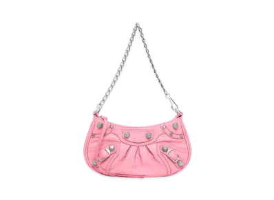 BALENCIAGA Le Cagole Mini Purse With Chain Crocodile Embossed "Pink"