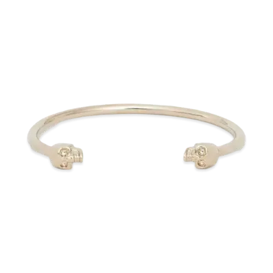 Alexander McQUEEN Thin Twin skull bracelet "Gold"