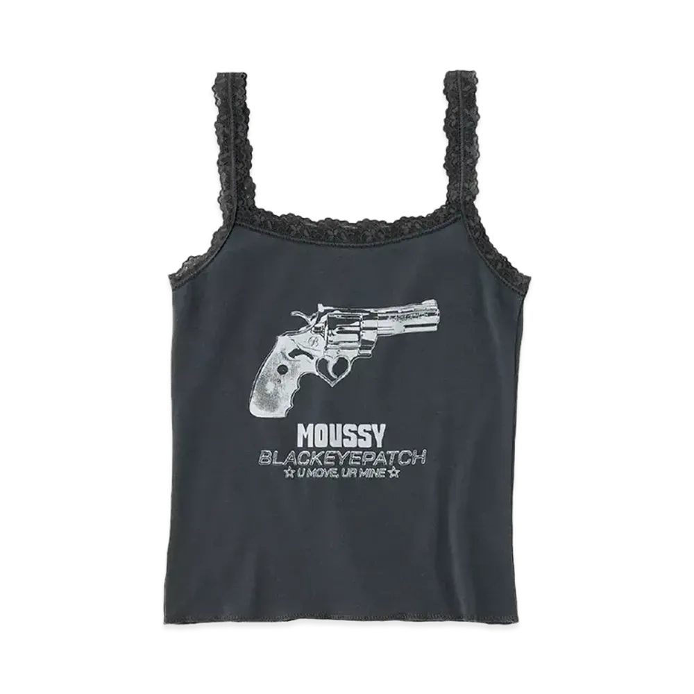 BlackEyePatch WOMEN x MOUSSY Bep Gun Graphic Camisole "Light Black"