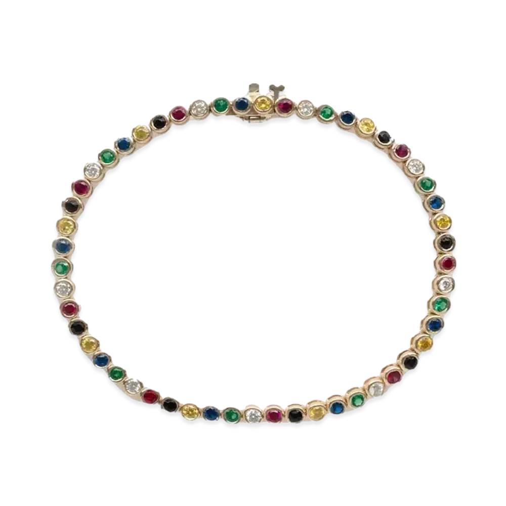 Aime Leon Dore 14Kt Gold Gemstone Bracelet "Multi"