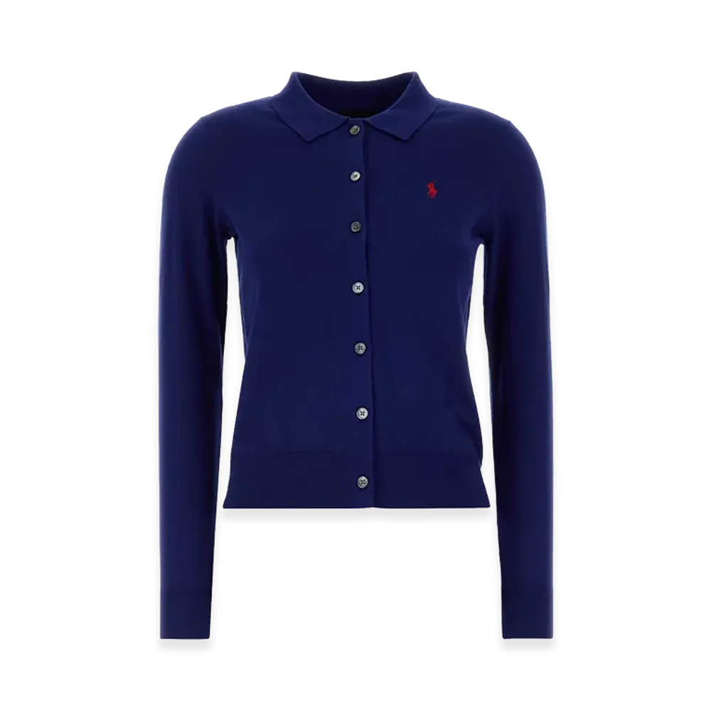 Polo Ralph Lauren Women's Stretch Cotton Blend Cardigan "Blue"