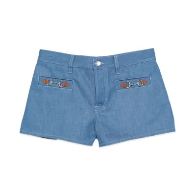 GUCCI Women's 'Morsetto' Shorts "Light Blue"
