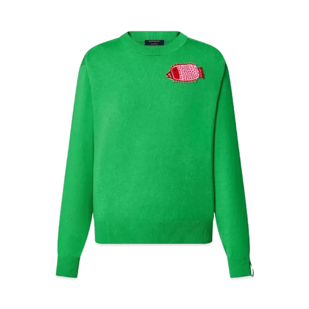 Louis Vuitton x Yayoi Kusama Fish Patches Cashmere Pullover My Eternal Soul "Vert"