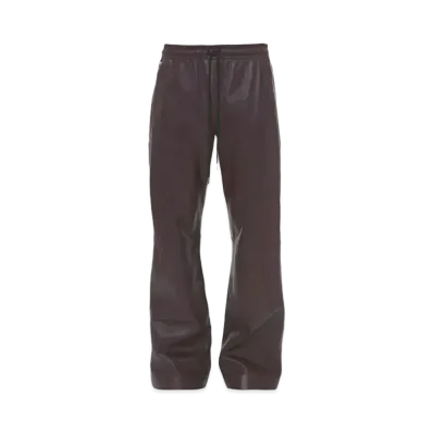 JW ANDERSON Drawstring Wide Leg Leather Trousers "Burgundy"