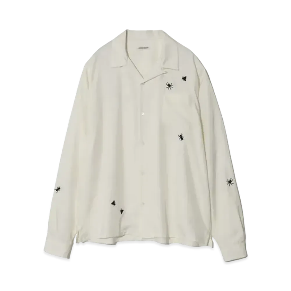 UNDERCOVER Cupra Polyester Open Collar Shirt "Off White"
