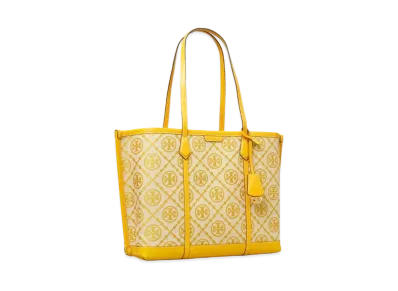 Tory Burch Perry T Monogram Triple-Compartment Tote "Gold Finch"