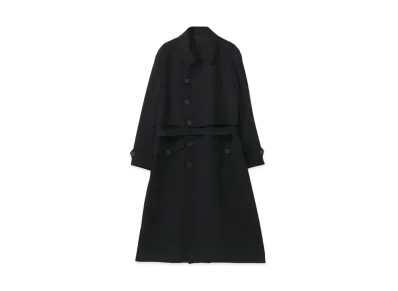 Yohji Yamamoto Pour Homme ARMY GABARDINE TRENCH COAT "Black"