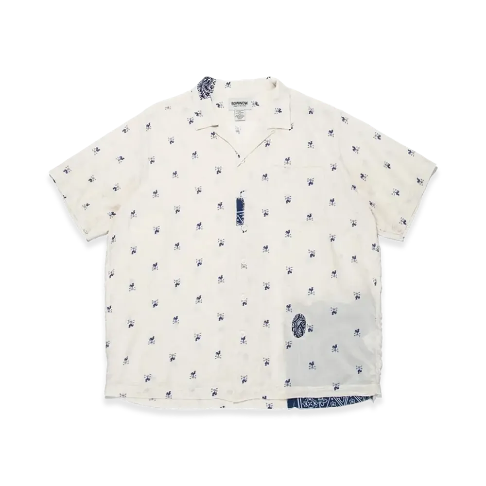 BOW WOW Weathervane Bandana Remade Shirt "O. Beige/Navy"