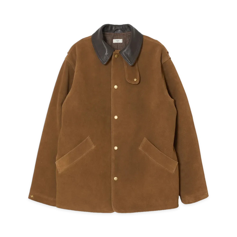 YOKE Brushed Cow Suede Work Jacket "Brown"