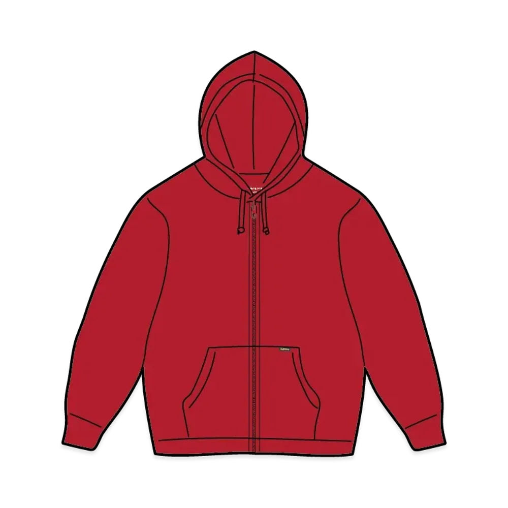 Supreme Work Zip Up Hooded Sweatshirt "Red"