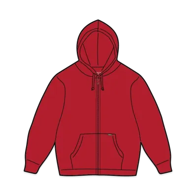 Supreme Work Zip Up Hooded Sweatshirt "Red"