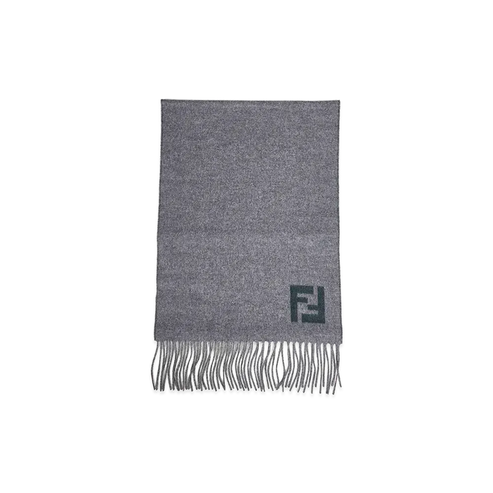 FENDI Double-Sided Scarf "Gray/Green"
