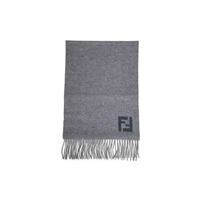 FENDI Double-Sided Scarf "Gray/Green"