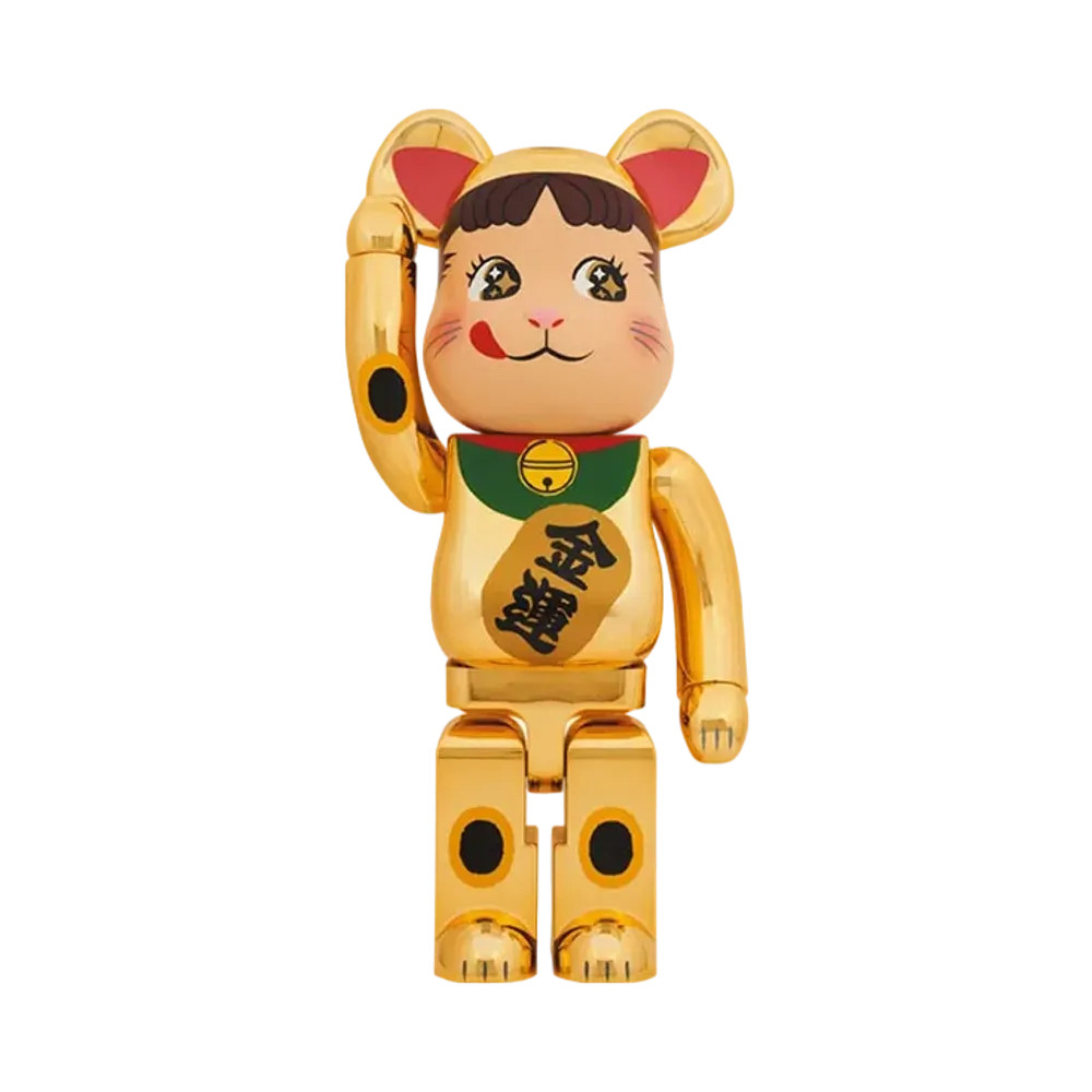 Bearbrick Maneki Neko Peko-chan Gold Fortune Gold Plating 1000%