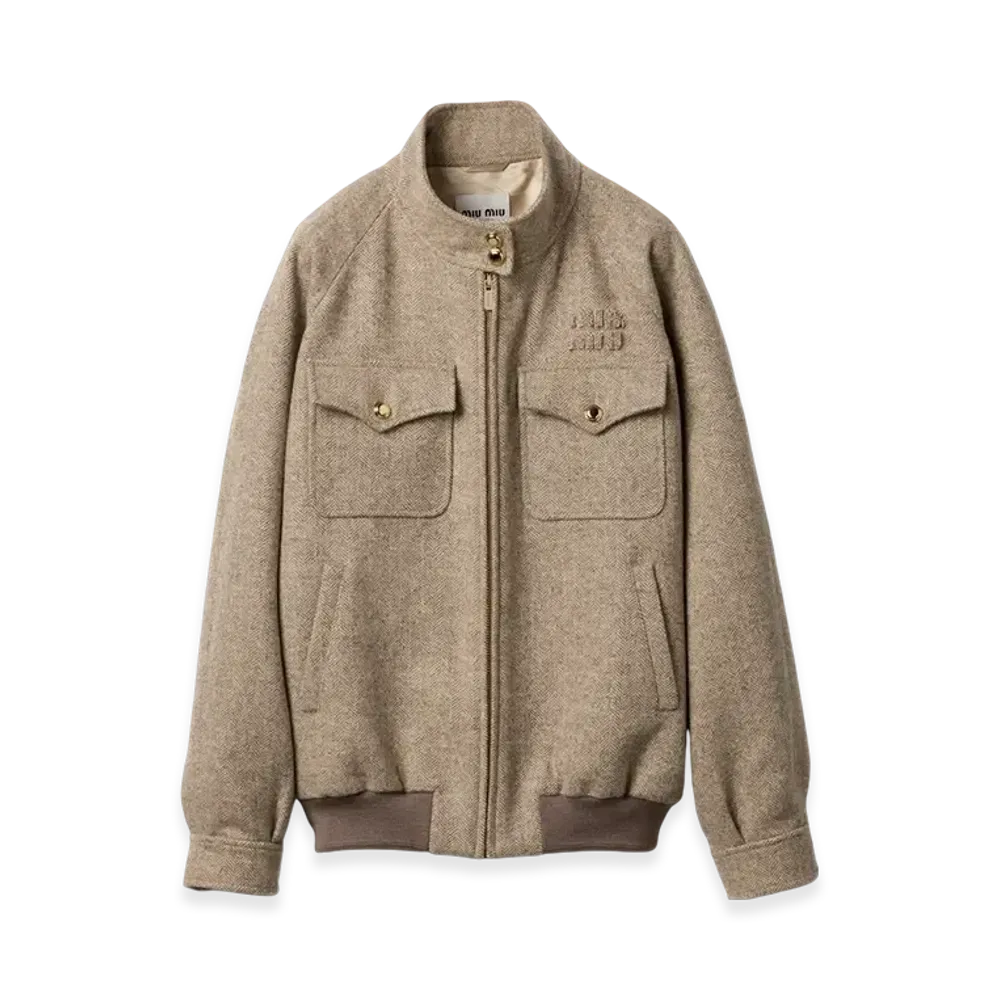 MIU MIU Chevron Blouson Jacket "Khaki"