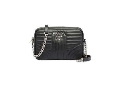 PRADA Diagramme Leather Bag "Black"