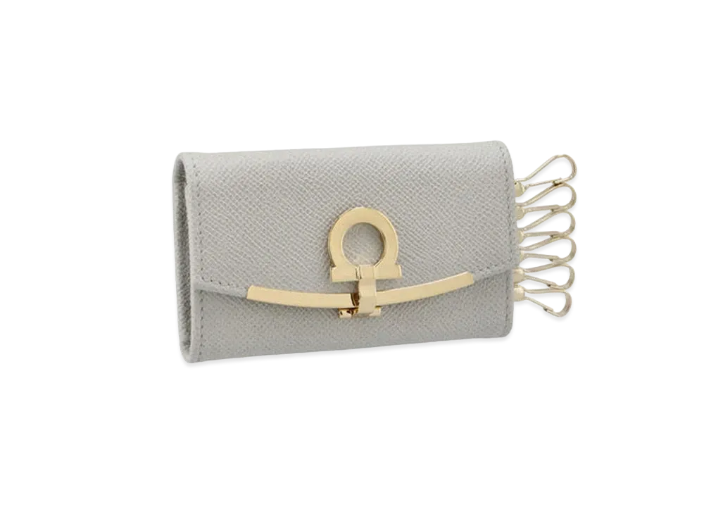 Salvatore Ferragamo Gancini Keyring "Gull Grey"