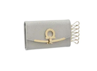 Salvatore Ferragamo Gancini Keyring "Gull Grey"