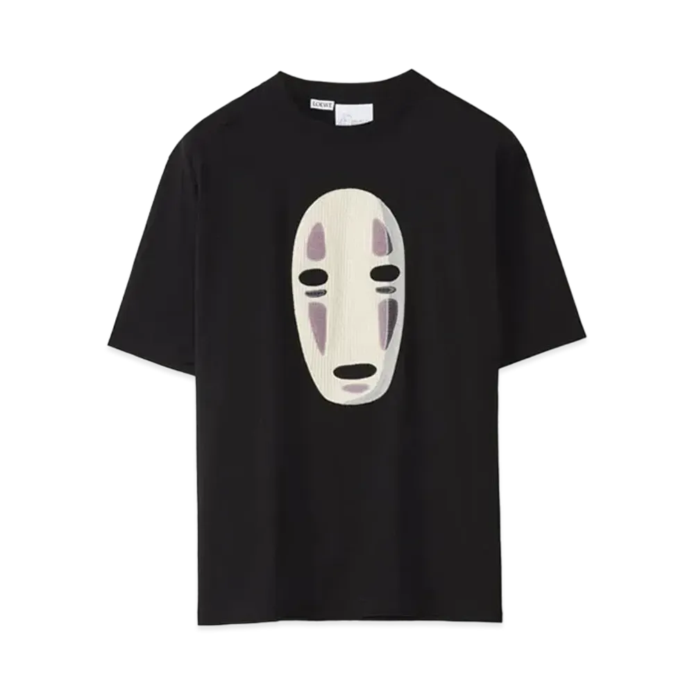 LOEWE x Spirited Away Kaonashi Embroidered T-shirt In Cotton "Black/Multicolor"