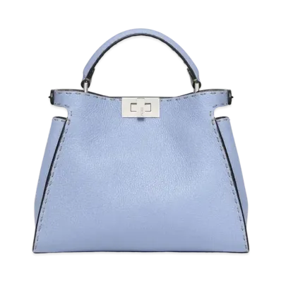 FENDI Peekaboo Essentially Leather Bag "Light Blue"