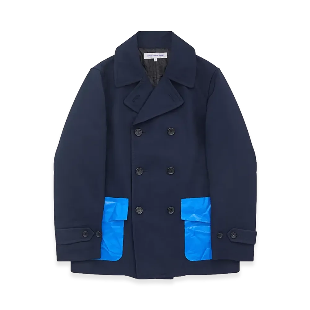 COMME des GARCONS SHIRT Double Breasted Coat "Navy"