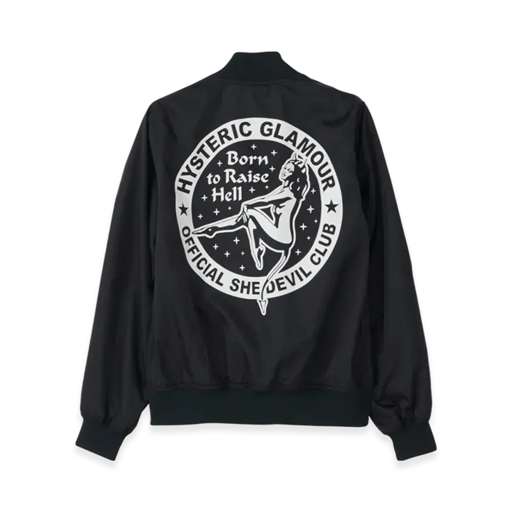 HYSTERIC GLAMOUR Born to Raise Hell Stadium Jacket "Black"