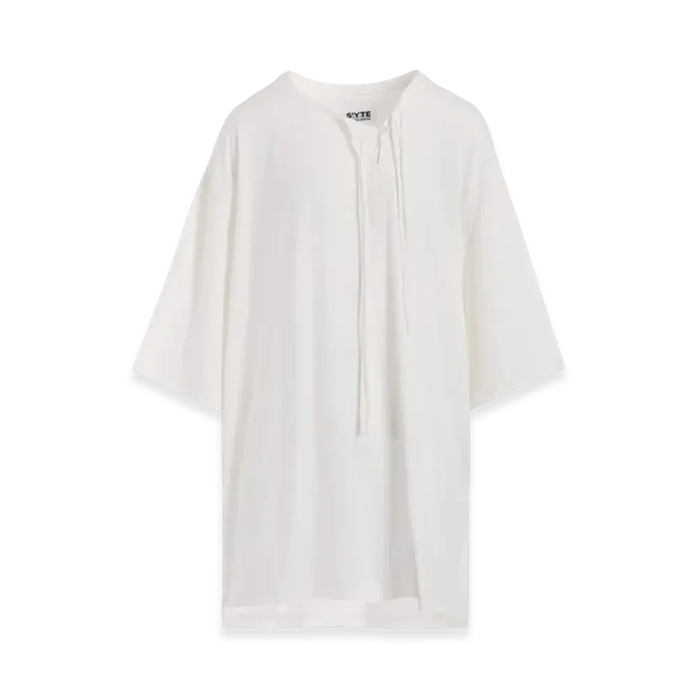 S'YTE Soft Jersey Asymmetrical Skipper T-Shirt "White"
