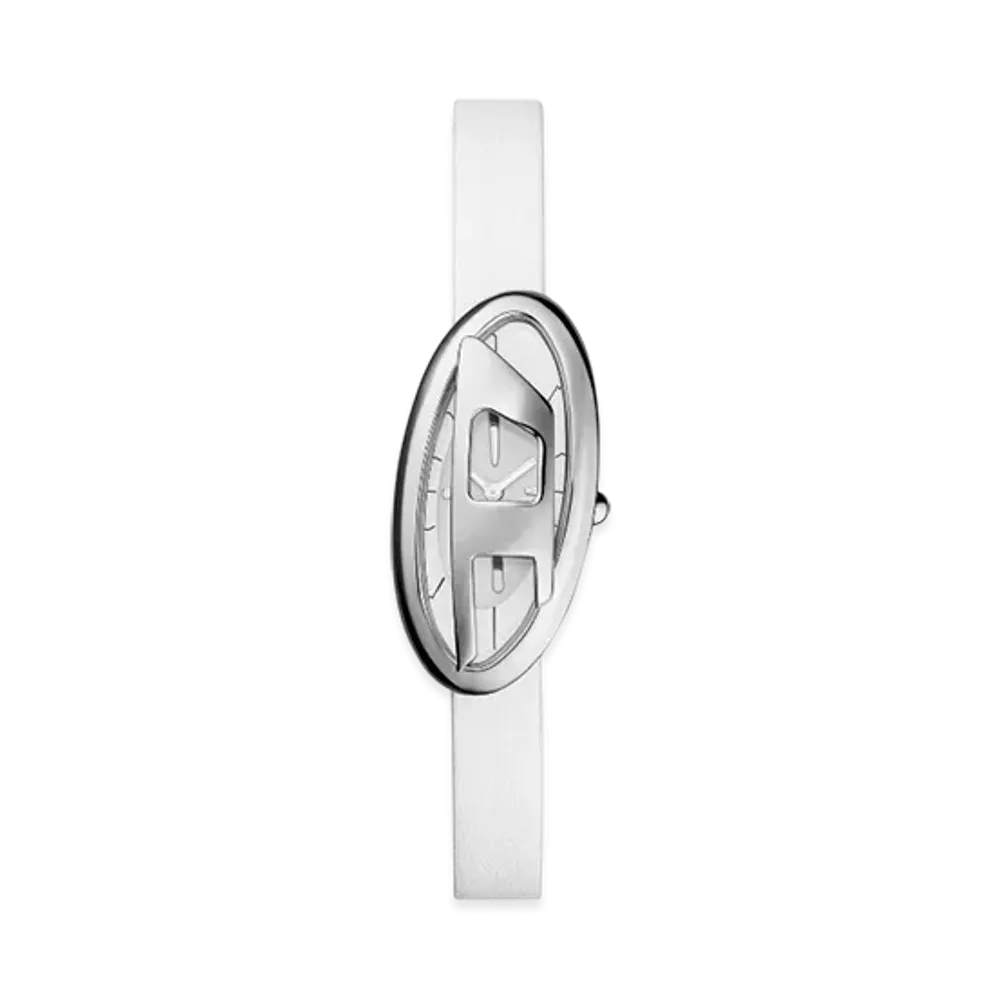 Diesel Dz5613 Watch D-Era Two-Hand White Leather Watch "White"