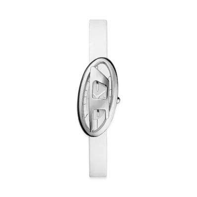 Diesel Dz5613 Watch D-Era Two-Hand White Leather Watch "White"