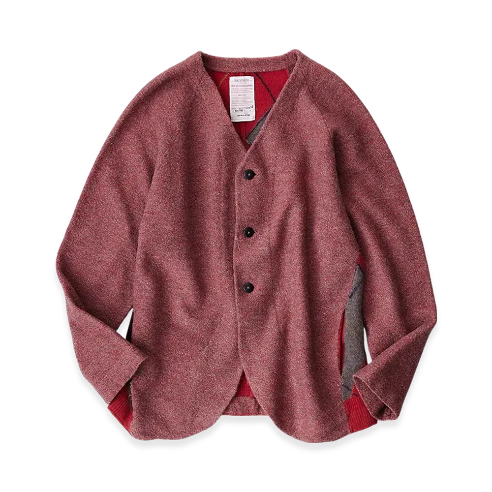 NICENESS Blossom Felted Knit Jacket "Red"