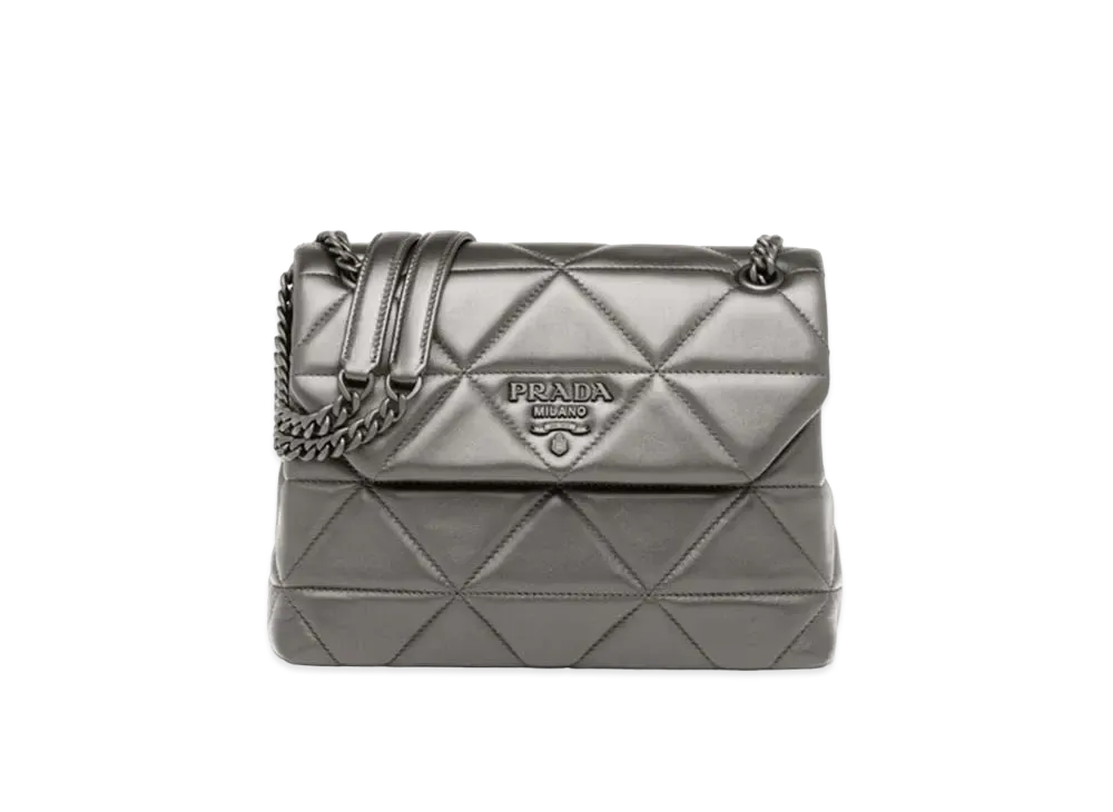 PRADA Medium Nappa Leather Prada Spectrum Bag "Light Gray"