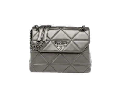 PRADA Medium Nappa Leather Prada Spectrum Bag "Light Gray"