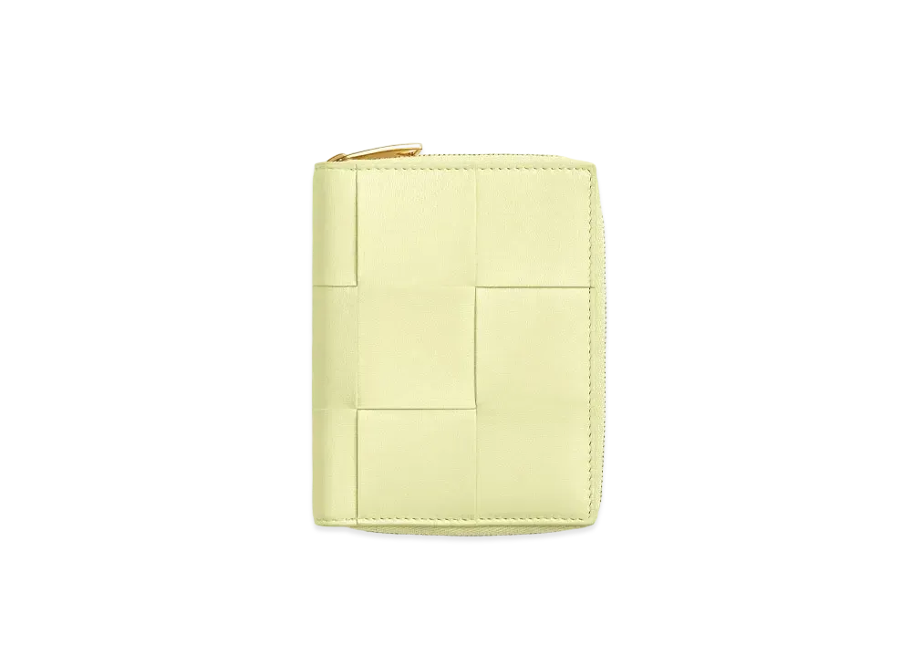 Bottega Veneta Zip Around Wallet "Lemon Washed"