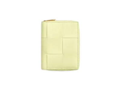 Bottega Veneta Zip Around Wallet "Lemon Washed"