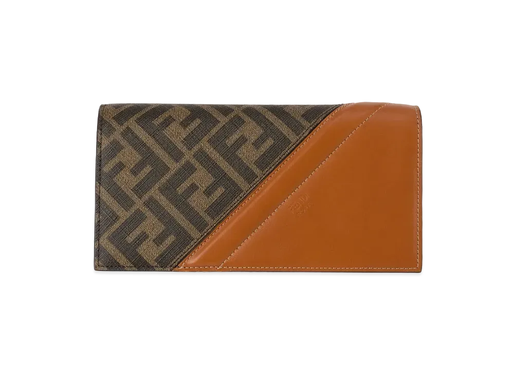 FENDI Continental Wallet Fabric Wallet "Brown"