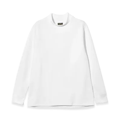 NEEDLES L/S Mock Neck Tee-Poly Waffle Jersey "White"