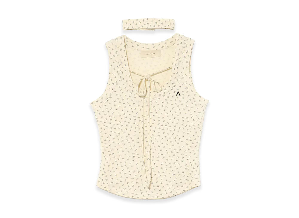ANDMARY Women's Flower Ribbon Tops "Blue"
