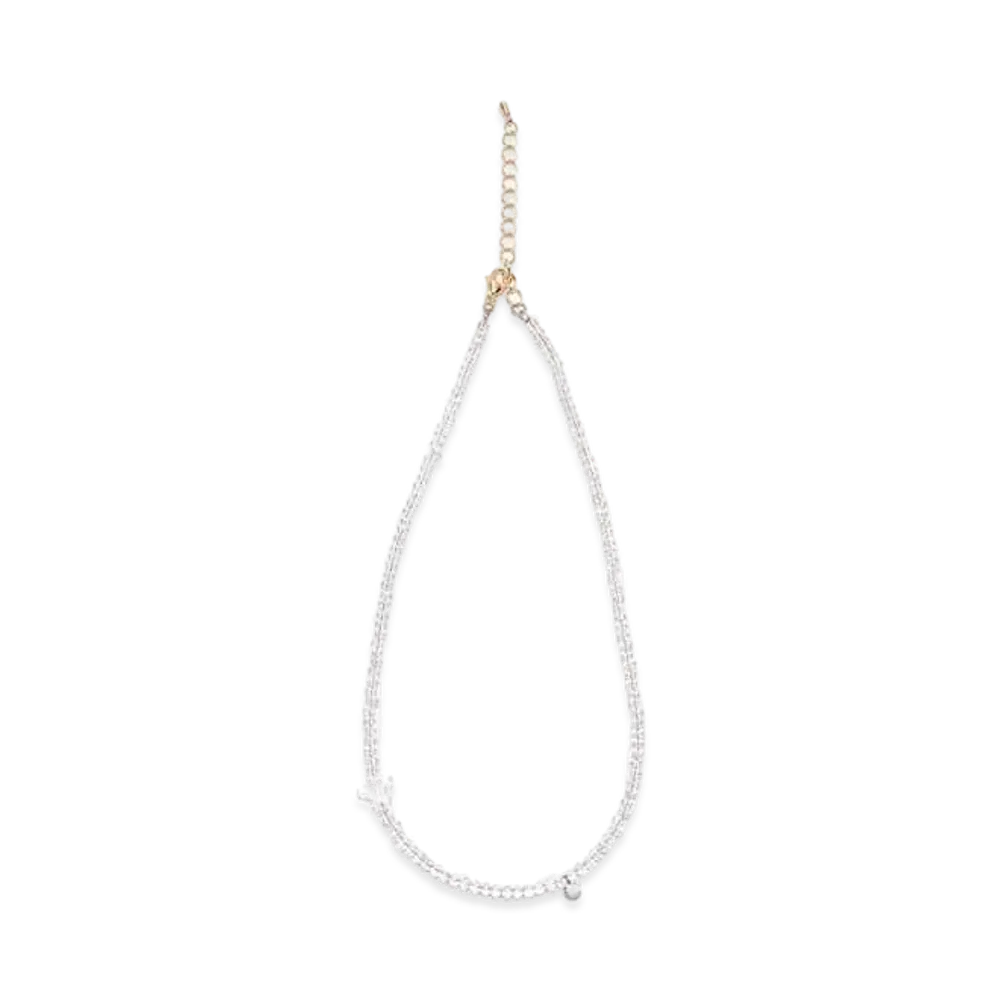 atmos Pink Beaded butterfly choker "White"