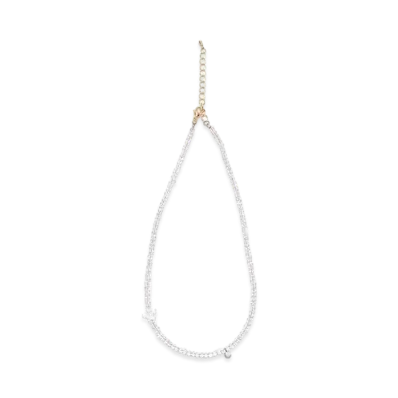 atmos Pink Beaded butterfly choker "White"