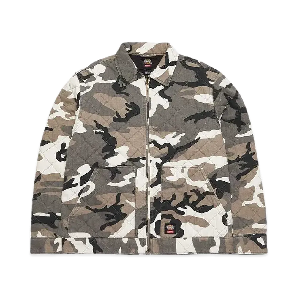 Supreme x Dickies Quilted Denim Work Jacket "Grey Camo"