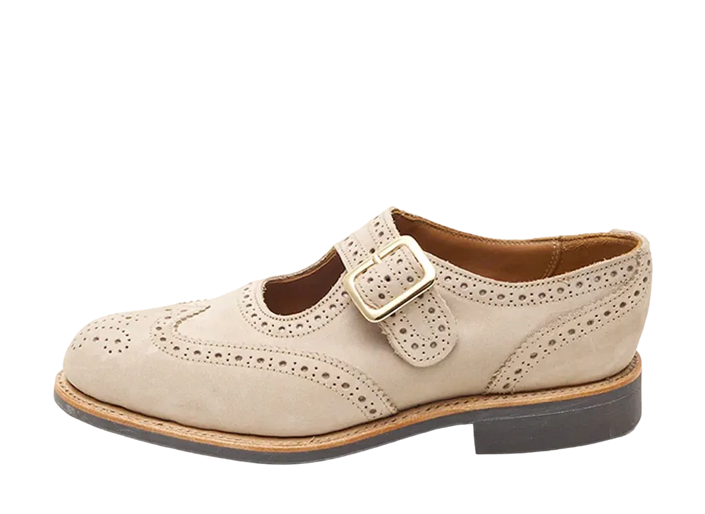 SANDERS Women's Punched Sandal KATIE Nubuck Leather "Stone" 2265SN