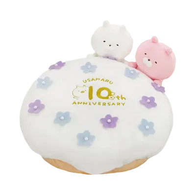BANDAI "Ichiban Kuji" -Usamaru ~10th anniversary party~- Last One Prize 10th Cake Jump On Cushion Plush
