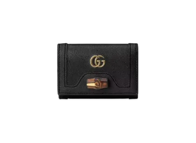 GUCCI Diana Medium Wallet With Bamboo "Black"