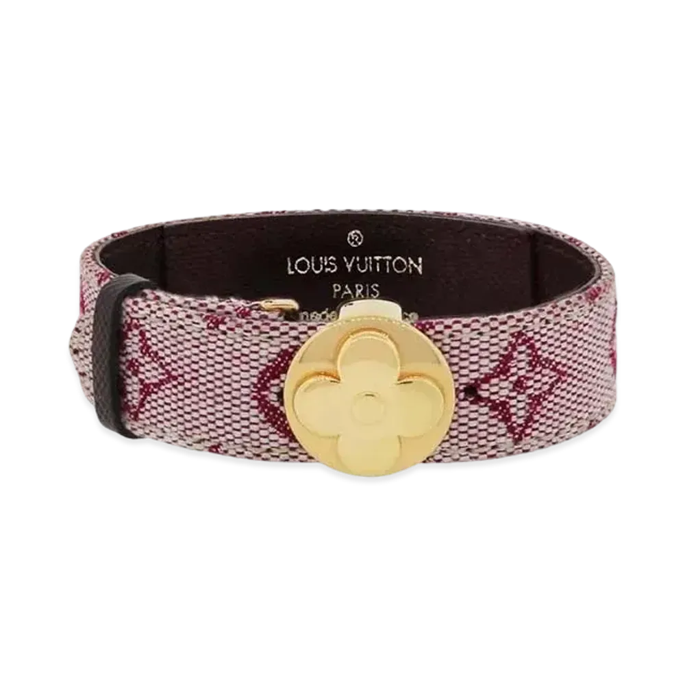 Louis Vuitton Monogram Mini GoodLuck Bangle Canvas Leather "Cerise"