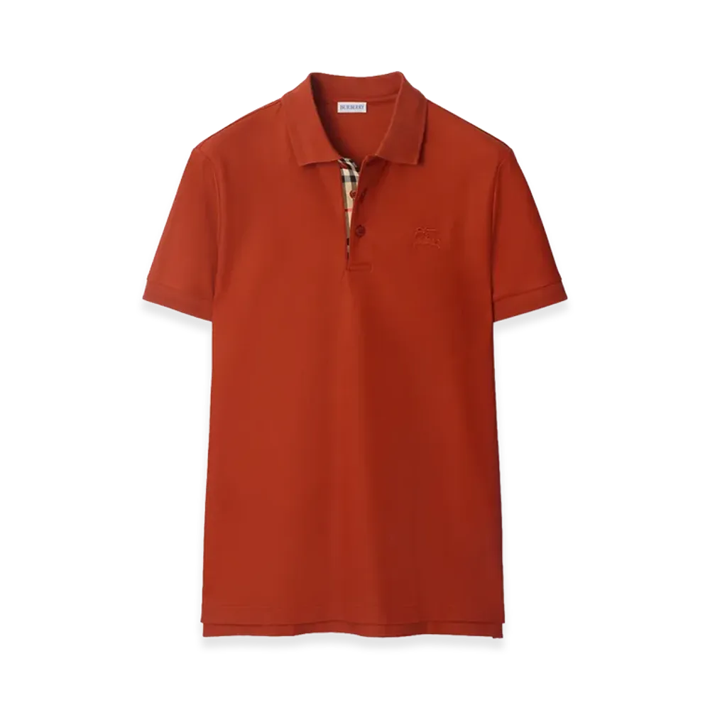 Burberry Cotton Polo Shirt "Fire Orange"