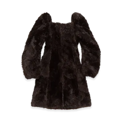 Acne Studios Faux Fur Dress Runway Show "Brown"