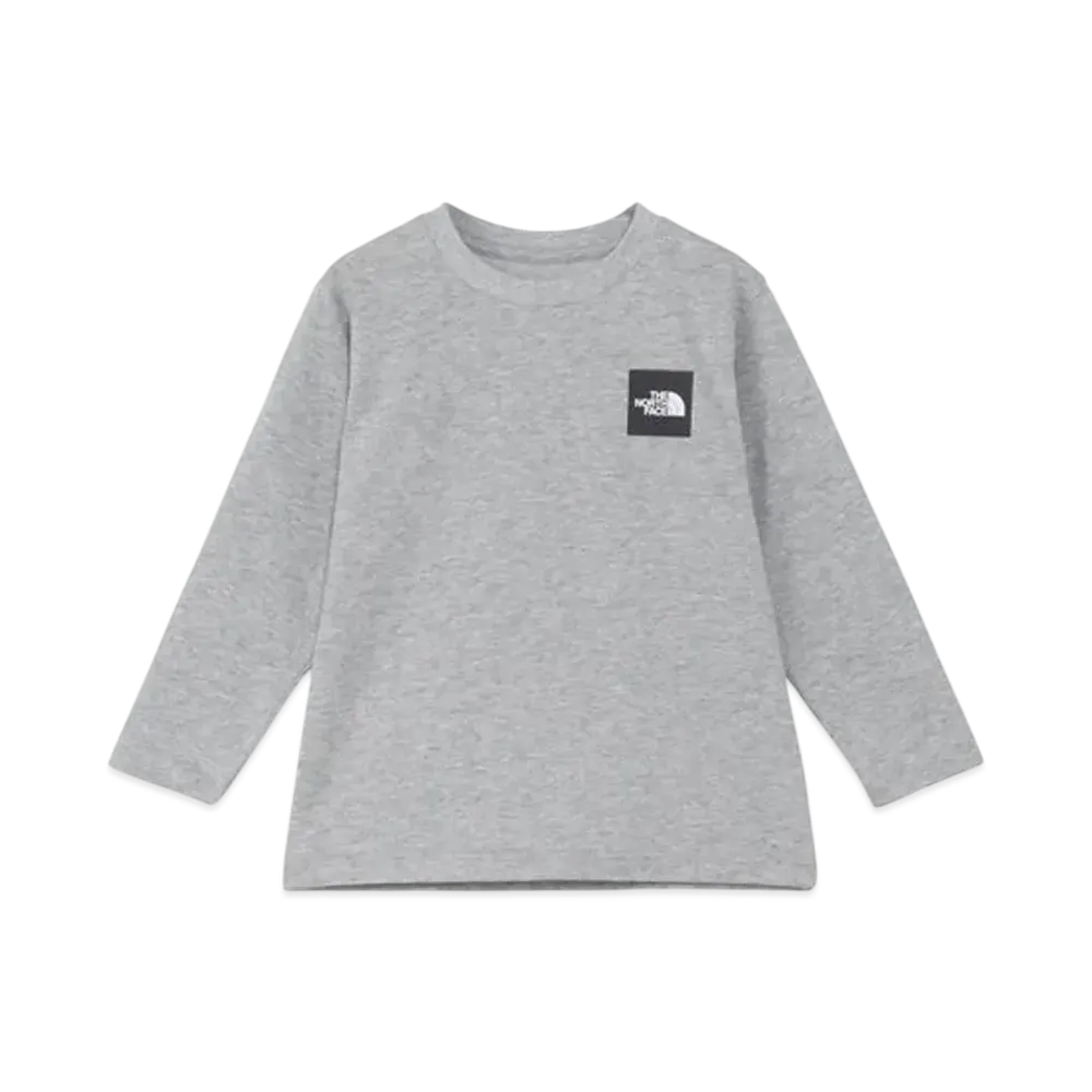 The North Face Baby Toddler Long Sleeve Small Square Logo Tee "Mix Gray"